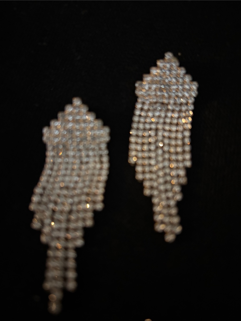 Crystal Fringe Drop Earrings - Silver Tone